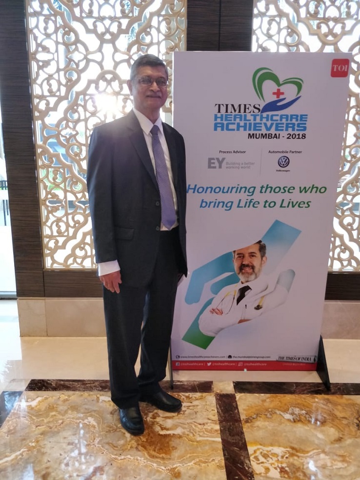 Dr Milind Kirtane was awarded the Times Healthcare Achiever 2018 award in Mumbai for his contribution to the field of Medicine.